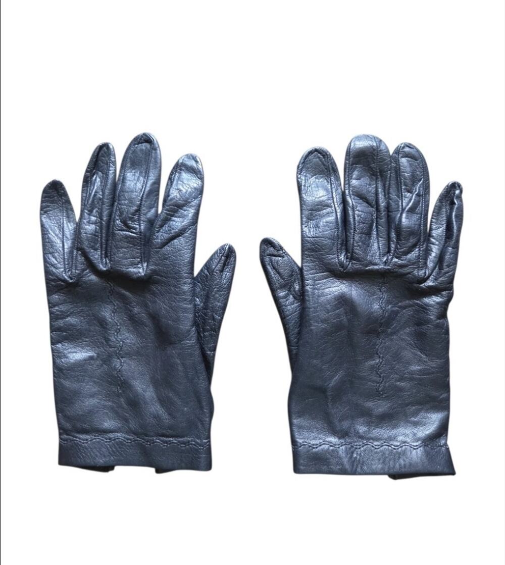 El Corte Inglés VTG Black Leather Gloves Made in Spain Womens Minimalist Classic